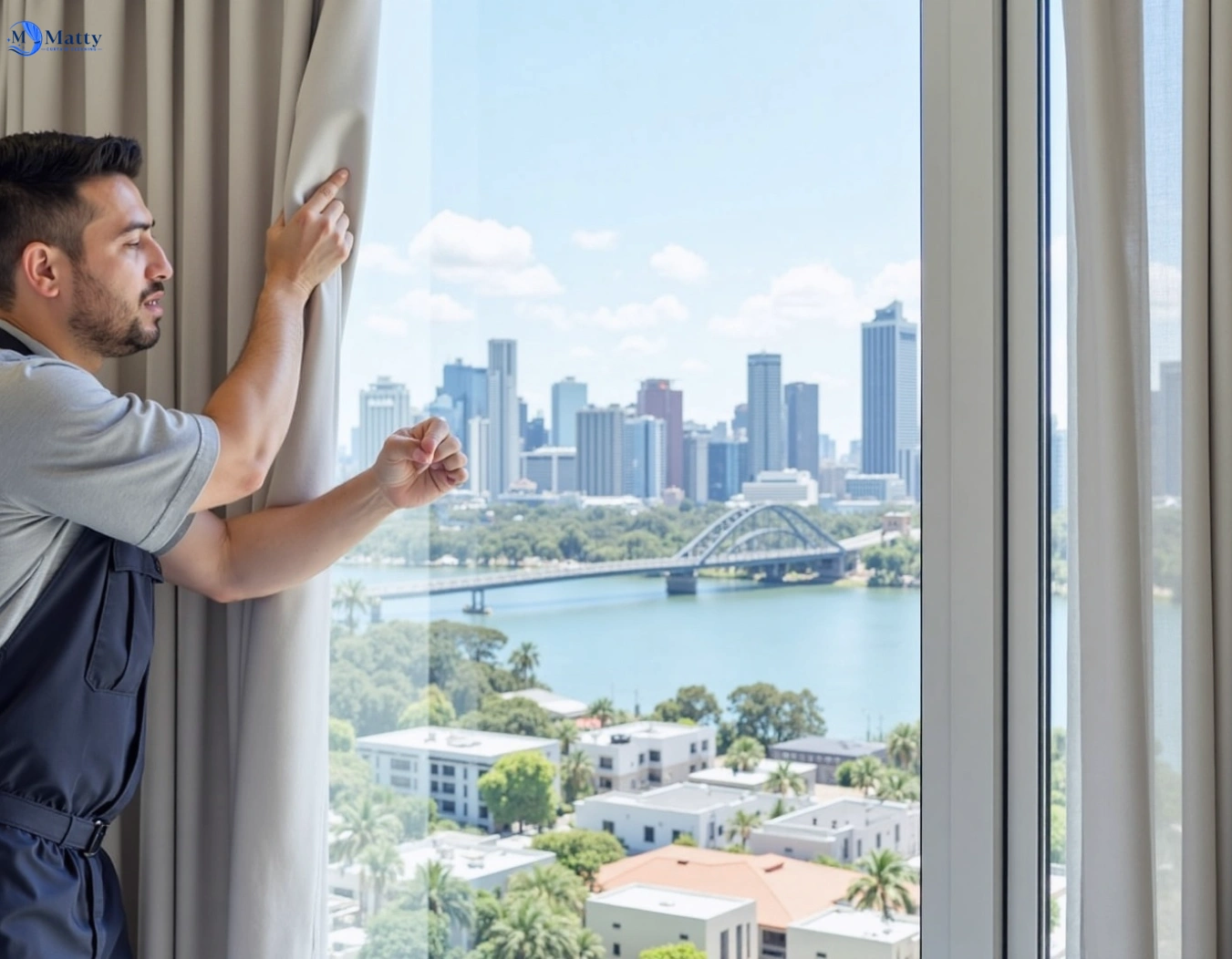 Professional curtain steam cleaning service badgerys-creek-nsw QLD by Matty Curtain Cleaning